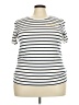 Lane Bryant Stripes Ivory Short Sleeve Turtleneck Size 18 - 20 Plus - photo 1