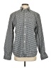 Gap 100% Cotton Houndstooth Gray Long Sleeve Button-Down Shirt Size S - photo 1