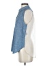 Elizabeth and James Blue Sleeveless Button-Down Shirt Size S - photo 5