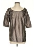 BCBGMAXAZRIA Metallic Silver Gray 3/4 Sleeve Blouse Size S - photo 1