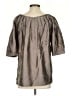 BCBGMAXAZRIA Metallic Silver Gray 3/4 Sleeve Blouse Size S - photo 2