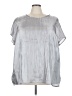 Torrid 100% Polyester Metallic Silver Short Sleeve Blouse Size 3X Plus (3) - photo 1