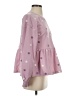 Blu Pepper 100% Polyester Pink Long Sleeve Blouse Size S - photo 4