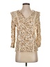 Pale Sky 100% Rayon Gold 3/4 Sleeve Blouse Size S - photo 1