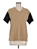 Jess Lea Color Block Tan Short Sleeve Top Size M - photo 1