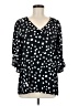 Unbranded 100% Polyester Polka Dots Black 3/4 Sleeve Blouse Size M - photo 1