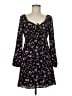 Lush 100% Polyester Floral Black Casual Dress Size M - photo 1