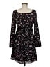 Lush 100% Polyester Floral Black Casual Dress Size M - photo 2