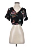 Xhilaration 100% Rayon Black Short Sleeve Blouse Size XS - photo 1
