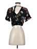 Xhilaration 100% Rayon Black Short Sleeve Blouse Size XS - photo 2