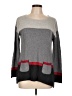 August Silk Color Block Gray Pullover Sweater Size L - photo 1