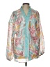 Colleen Lopez 100% Polyester Tropical Teal Long Sleeve Blouse Size L - photo 1