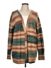 Intermix Stripes Brown Wool Cardigan Size L - photo 1
