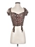 2Bella Brown Short Sleeve Top Size S - photo 1