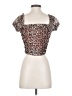2Bella Brown Short Sleeve Top Size S - photo 2