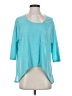 Sparkle & Fade Teal 3/4 Sleeve Top Size XS - photo 1