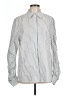 CAbi 100% Cotton Stripes Silver Long Sleeve Button-Down Shirt Size L - photo 1