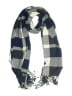 Plush Checkered-gingham Gray Blue Scarf One size - photo 1
