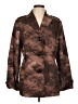 Think Tank 100% Polyester Print Brown Blazer Size L - photo 1