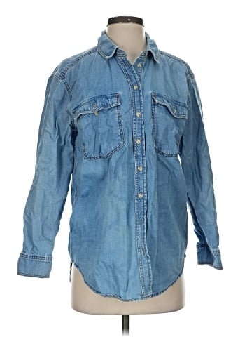Topshop Long Sleeve Button-Down Shirt (view 1)