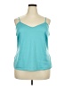 NY Collection 100% Polyester Teal Tank Top Size 2X - photo 1
