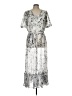 Calvin Klein 100% Polyester Floral Silver Cocktail Dress Size 12 - photo 1