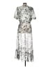 Calvin Klein 100% Polyester Floral Silver Cocktail Dress Size 12 - photo 2