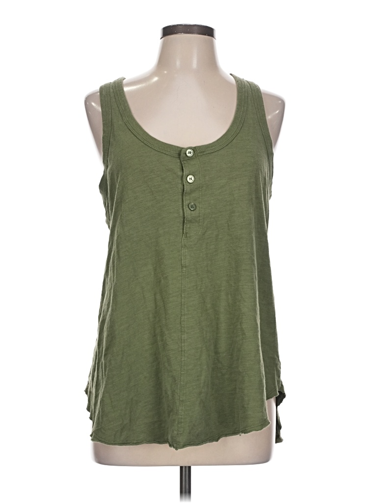 Pre-owned Time And Tru Tank Top Green Halter Neckline Tops