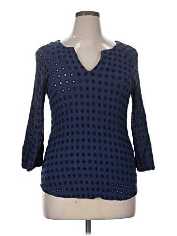 Lavender Brown 3/4 Sleeve Blouse (view 1)