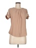 iris 100% Polyester Tan Short Sleeve Blouse Size M - photo 1