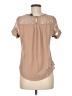 iris 100% Polyester Tan Short Sleeve Blouse Size M - photo 2
