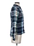 SO 100% Rayon Plaid Blue Long Sleeve Button-Down Shirt Size S - photo 4