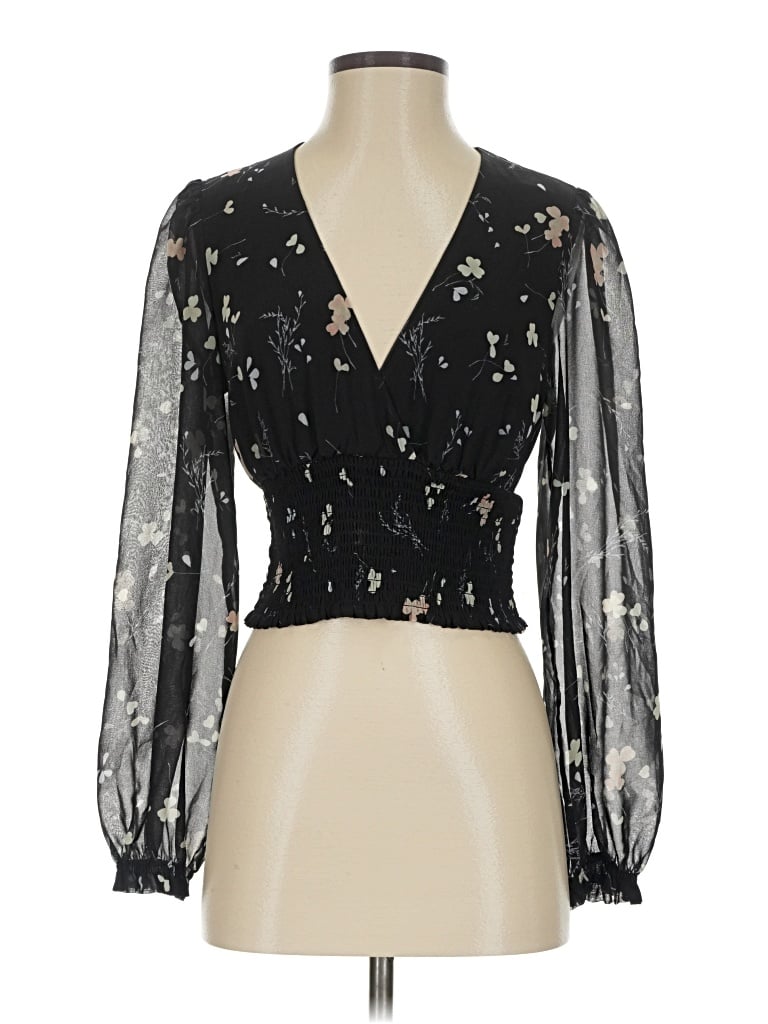 Pre-owned Wilfred 3/4 Sleeve Blouse In Black