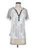 Tiny 100% Rayon Silver Short Sleeve Blouse Size S - photo 1