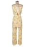 LOFT Beach 100% Polyester Floral Yellow Jumpsuit Size S - photo 2