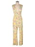 LOFT Beach 100% Polyester Floral Yellow Jumpsuit Size S - photo 1