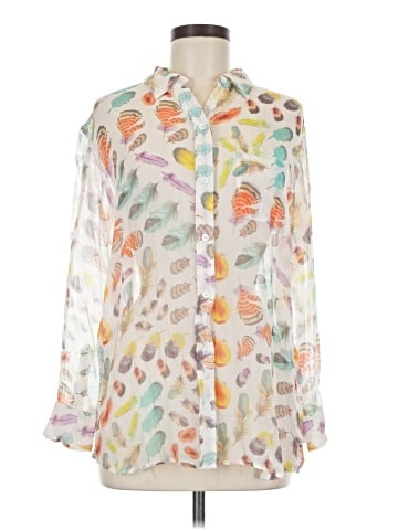 Equipment 3/4 Sleeve Silk Top (view 1)