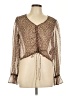 The East Order 100% Polyester Brown 3/4 Sleeve Blouse Size L - photo 1