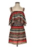 Glam 100% Polyester Print Red Casual Dress Size M - photo 1