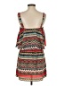 Glam 100% Polyester Print Red Casual Dress Size M - photo 2