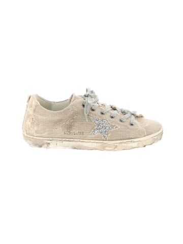 Golden Goose Linen Distressed Starstar Sneakers (view 1)
