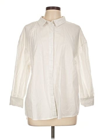 Just Fab 3/4 Sleeve Button-Down Shirt (view 1)