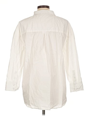 Just Fab 3/4 Sleeve Button-Down Shirt (view 2)