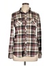 Passport 100% Polyester Plaid Brown Long Sleeve Blouse Size XL - photo 1