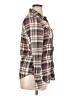 Passport 100% Polyester Plaid Brown Long Sleeve Blouse Size XL - photo 4