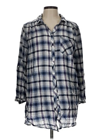 Divided by H&M 3/4 Sleeve Button-Down Shirt (view 1)