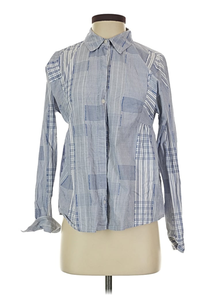 Pre-owned Odille Long Sleeve Button Down Shirt In Blue