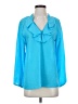 Lilly Pulitzer 100% Polyester Blue Long Sleeve Blouse Size XS - photo 1