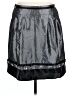 August Silk 100% Polyester Metallic Silver Faux Leather Skirt Size 12 (petite) - photo 2