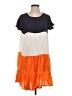 Unbranded Color Block Orange Casual Dress Size S - photo 1